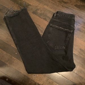 Agolde Black pinch waist straight leg jeans